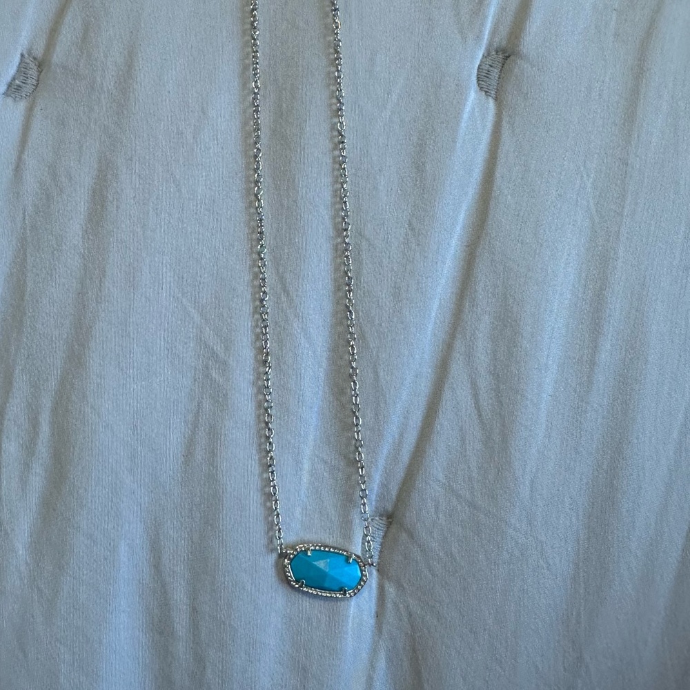 Elisa Gold Pendant Necklace blue